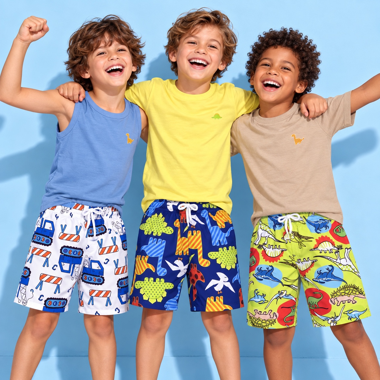 Conjunto menino bordado com bermuda de estampa digital — sortido — Cores e estampas sortidas, foto 1